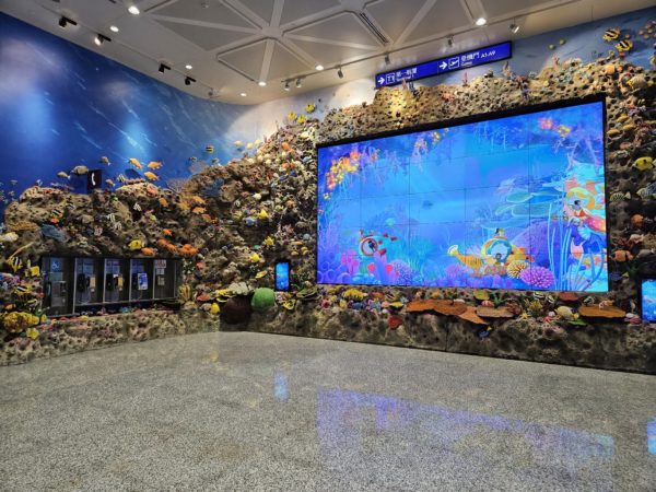 Ocean-themed wall decor at TPE.